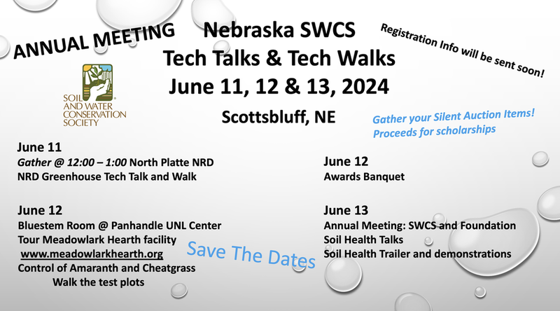 Nebraska SWCS Tech Talks & Tech Walks June 11,12, & 13, 2024 - Scottsbluff, NE